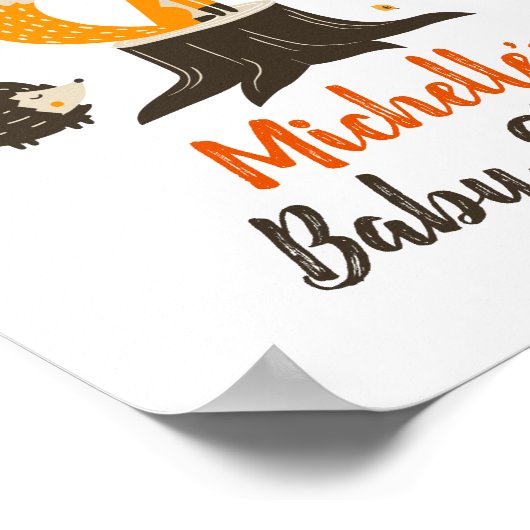 Automne Affiche de bienvenue de douche animale Woo (Coin)