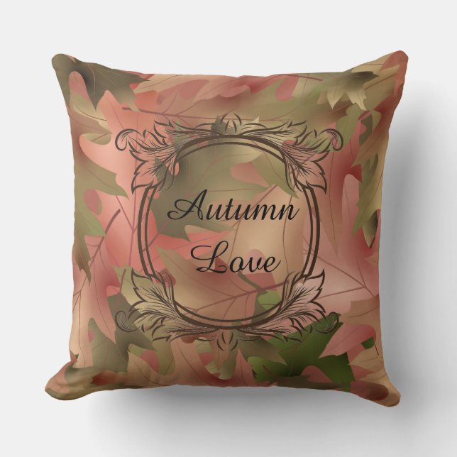 Automne Amour Chute/Olive Coussin réversible (Recto)