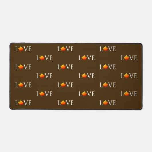 Automne Amour Motif Rustique Orange Feuilles Brown (Recto)