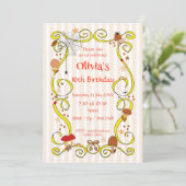 Automne Anniversaire Invitation fille (Debout devant)