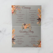 Automne Aquarelle Russe mariage floral Programme (Intérieur)