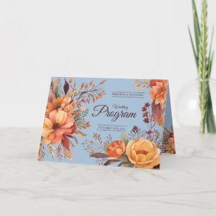 Automne Aquarelle Russe mariage floral Programme