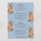Automne Aquarelle Rustique Floral Mariage Menu (Dos)