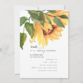Automne Aquarelle Tournesol Invitation nuptiale Do (Devant)