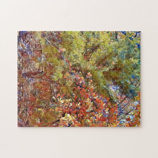 Automne Arbre Forêt Forêt Puzzle Art (Horizontal)
