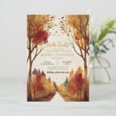 Automne Arbres Baby shower Invitation (Debout devant)
