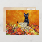 Automne Ashlynn - Chat / Kitten Carte Postale (Devant / Derrière)