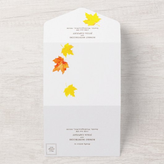 Automne automne amoureux Tout en un Faire-part de  (Dehors)