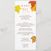 Automne Automne automne dans l'amour Menu Mariage (Devant)