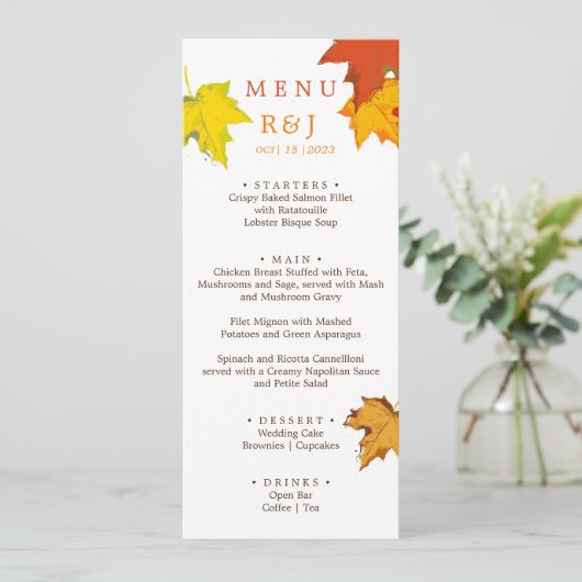 Automne Automne automne dans l'amour Menu Mariage (Debout devant)