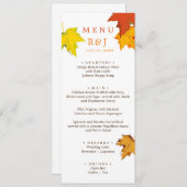 Automne Automne automne dans l'amour Menu Mariage (Devant / Derrière)