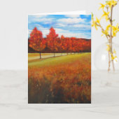 Automne Automne Automne peinture acrylique | Carte (Fleur jaune)