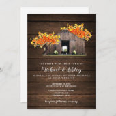 Automne Automne Automne Rustic Grange Faire-part d (Devant / Derrière)