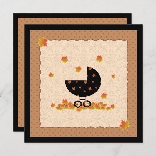 Automne Automne Baby showers Invitations Hommes Ne (Devant / Derrière)