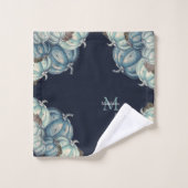 Automne Automne Bleu Aquarelle Citrouille Rustique (Gant de toilette)