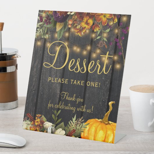 Automne automne bois rustique mariage signe desser (In SItu)