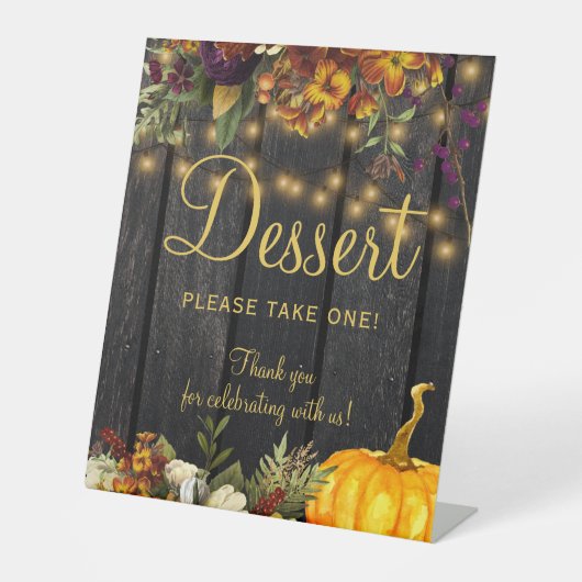 Automne automne bois rustique mariage signe desser (Recto)