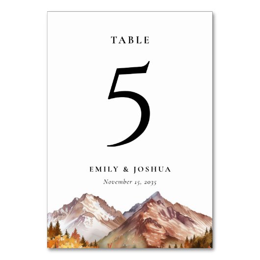 Automne Automne Élégante Carte de table de mariage (Par défaut)