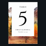 Automne Automne Élégante Carte de table de mariage<br><div class="desc">Automne Automne Élégante Carte de table de mariage</div>
