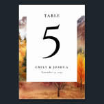 Automne Automne Élégante Carte de table de mariage<br><div class="desc">Automne Automne Élégante Carte de table de mariage</div>