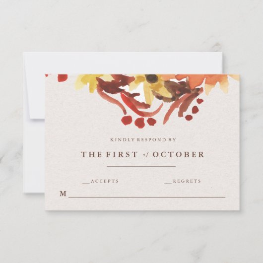 Automne/Automne Fleurs Mariage RSVP (Devant)