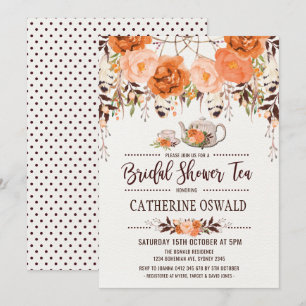 Automne Automne Floral Boho Invitation de la fête 