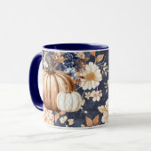 Automne Automne Floral Citrouille Mug (Devant gauche)