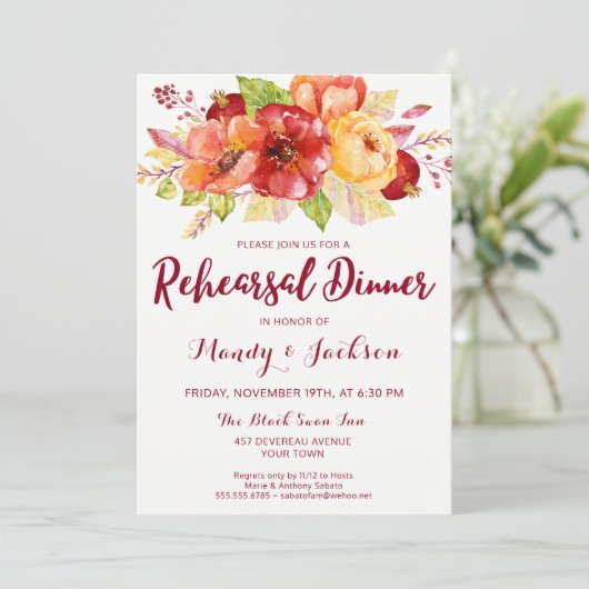 Automne Automne Fluale Répétition Dîner Invitation (Debout devant)