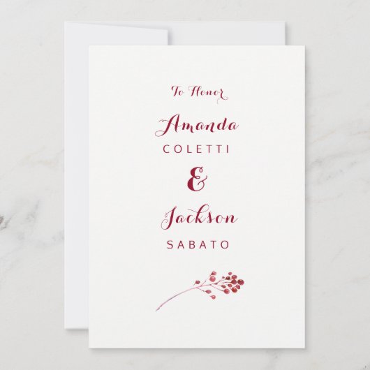 Automne Automne Fluale Répétition Dîner Invitation (Dos)