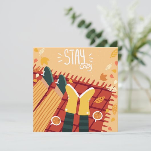 Automne Automne Love Greeting Carte Plat (Debout devant)