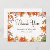 Automne Automne Maple Feuilles Cartes de remerciem (Devant / Derrière)