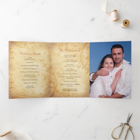 Automne Automne Maples Mariage Feuille Programme T (Intérieur)