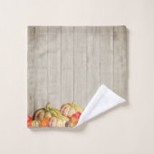 Automne Automne Orange Citrouille Rustique Cute Ba (Gant de toilette)