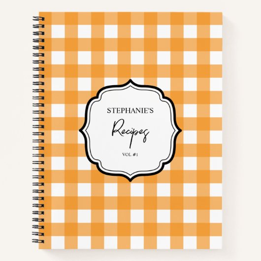 Automne Automne Orange Plaid Motif recette livre d (Devant)