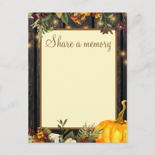 Automne automne rustique 80 ans carte mémoire (Devant)