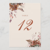 Automne automne Rustique Floral Numéro de table (Devant)