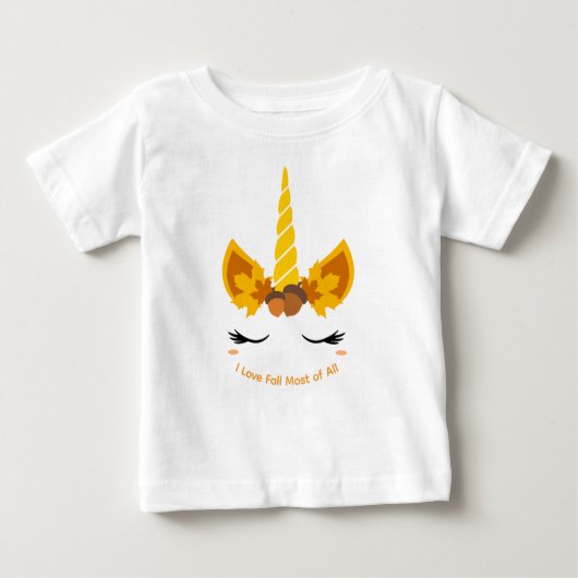 Automne Automne Unicorn Baby Girl T-shirt ou carro (Devant)