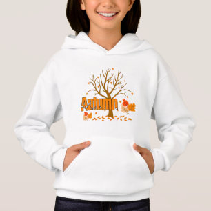 Automne Avec Arbre & Filles Feuilles Sweat - shirt