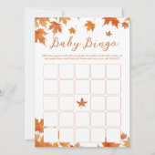 Automne Baby shower Bingo Carte de jeu (Devant)