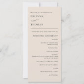 Automne Beige Simple Élégant programme de mariage (Devant)