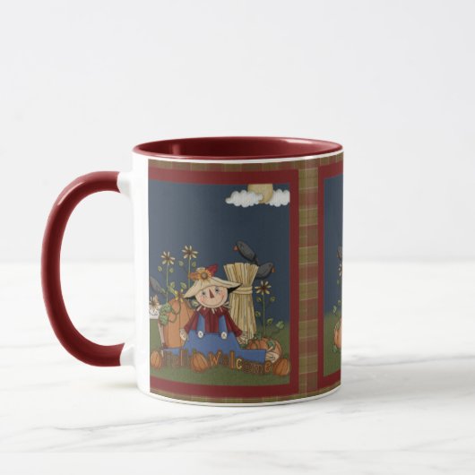"Automne Bienvenue" Automne Écarce Mug (Gauche)