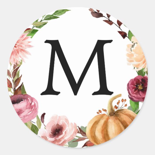 Automne Bliss Monogramme Favoriser Stickers Rustiq (Devant)