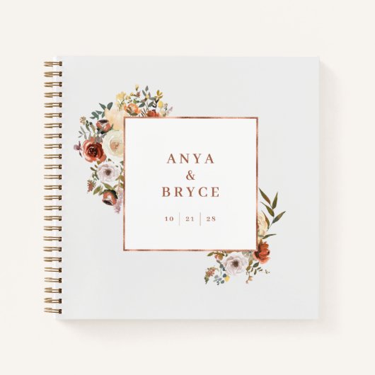 Automne Blooms Photo Livre d'Invité Mariage Album  (Devant)