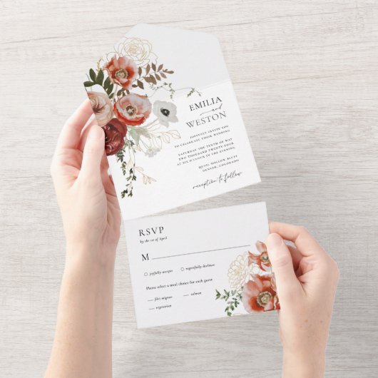 Automne Bohème automne tout en un Faire-part de ma (Déchirure)