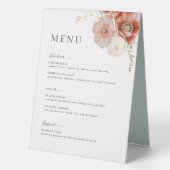 Automne Bohème Mariage Tente Menu Signe (Recto)