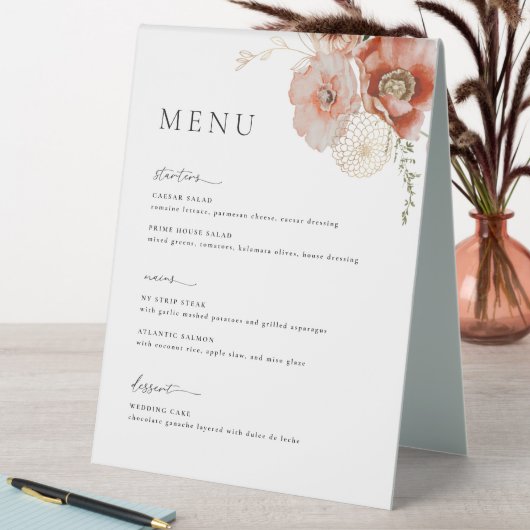 Automne Bohème Mariage Tente Menu Signe (En SItu (Tableau))