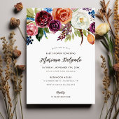 Automne Boho Blooms Baby shower Invitation