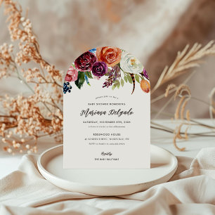 Automne Boho Blooms Baby shower Invitation