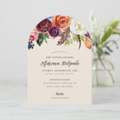 Automne Boho Blooms Baby shower Invitation (Debout devant)