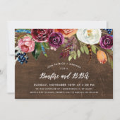 Automne Boho Blooms Bonfire BBQ Party Invitation (Devant)